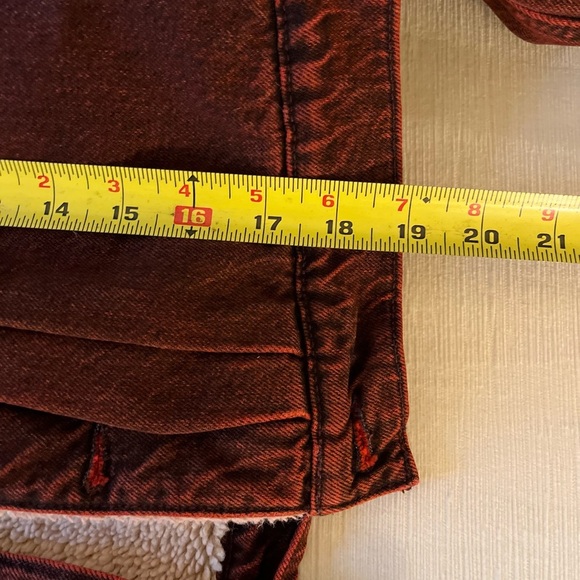 Hudson Jeans Jacket - Women's Medium Red - Denim Trucker Shearling - Picture 12 of 13